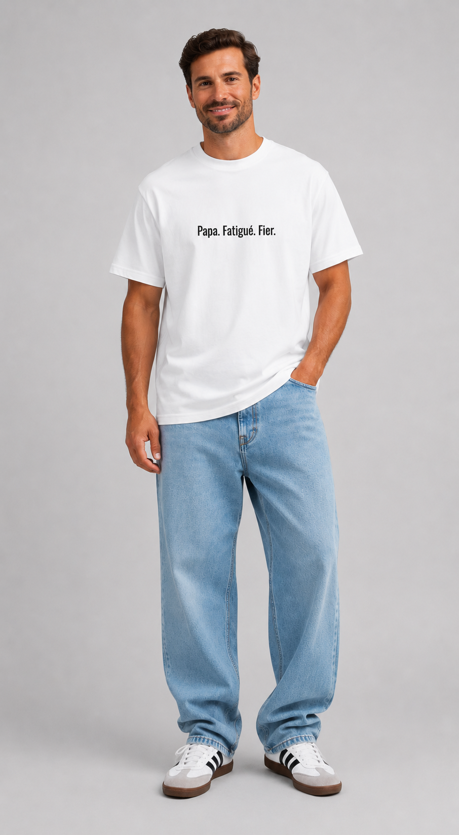 T-shirt Papa. Fatigué. Fier.